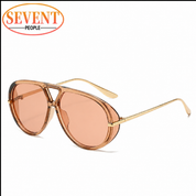 Large Oval Sunglasses for Women – UV400 Metal-Frame Elegant Sunglasses