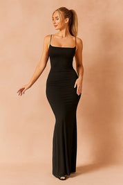 Slim Maxi Dress for Women – Fitted Minimalist Occasion Dress – Santorini