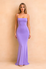 Slim Maxi Dress for Women – Fitted Minimalist Occasion Dress – Santorini