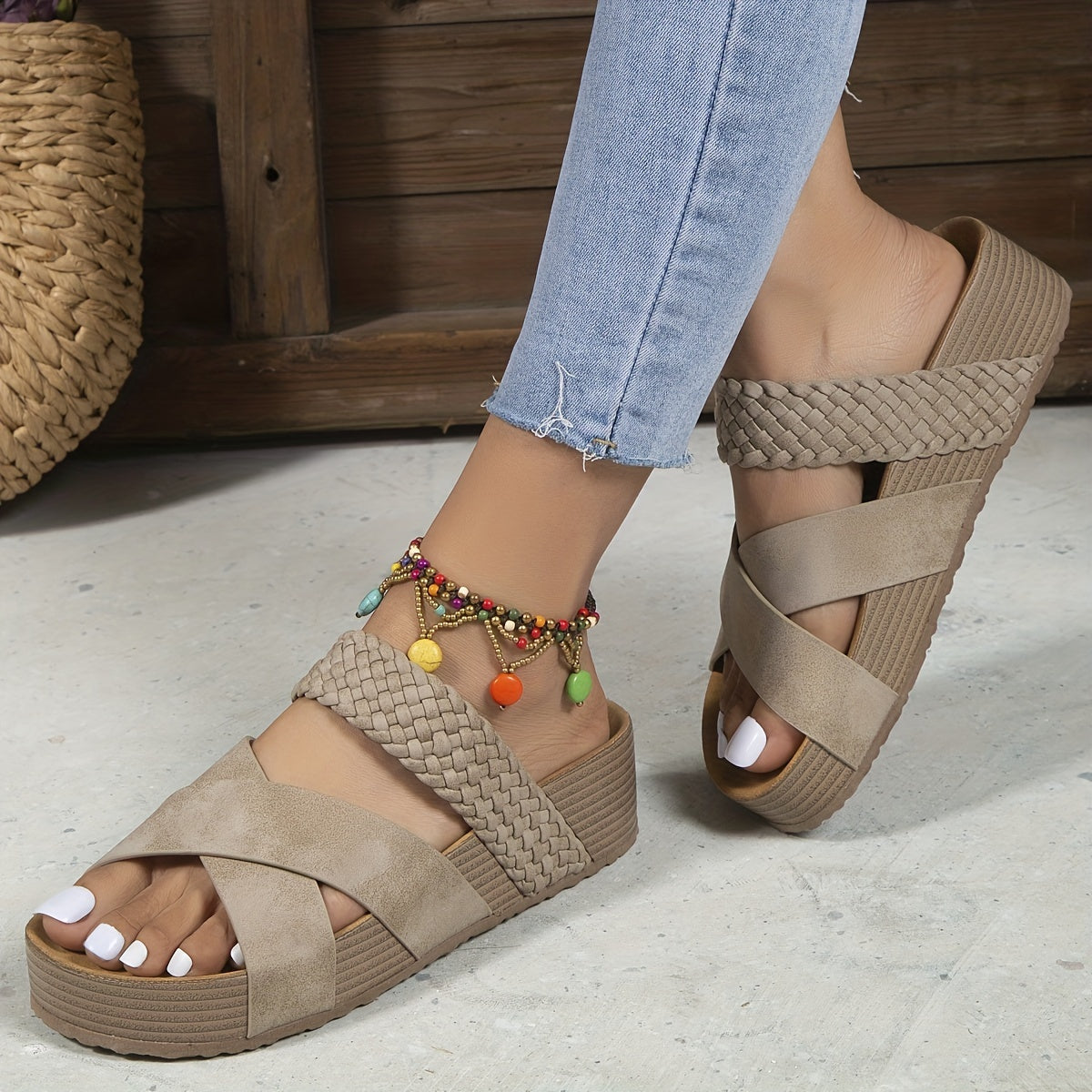 Women's Braided Sliders – Comfortable Summer Sliders – Nikoletta 3
