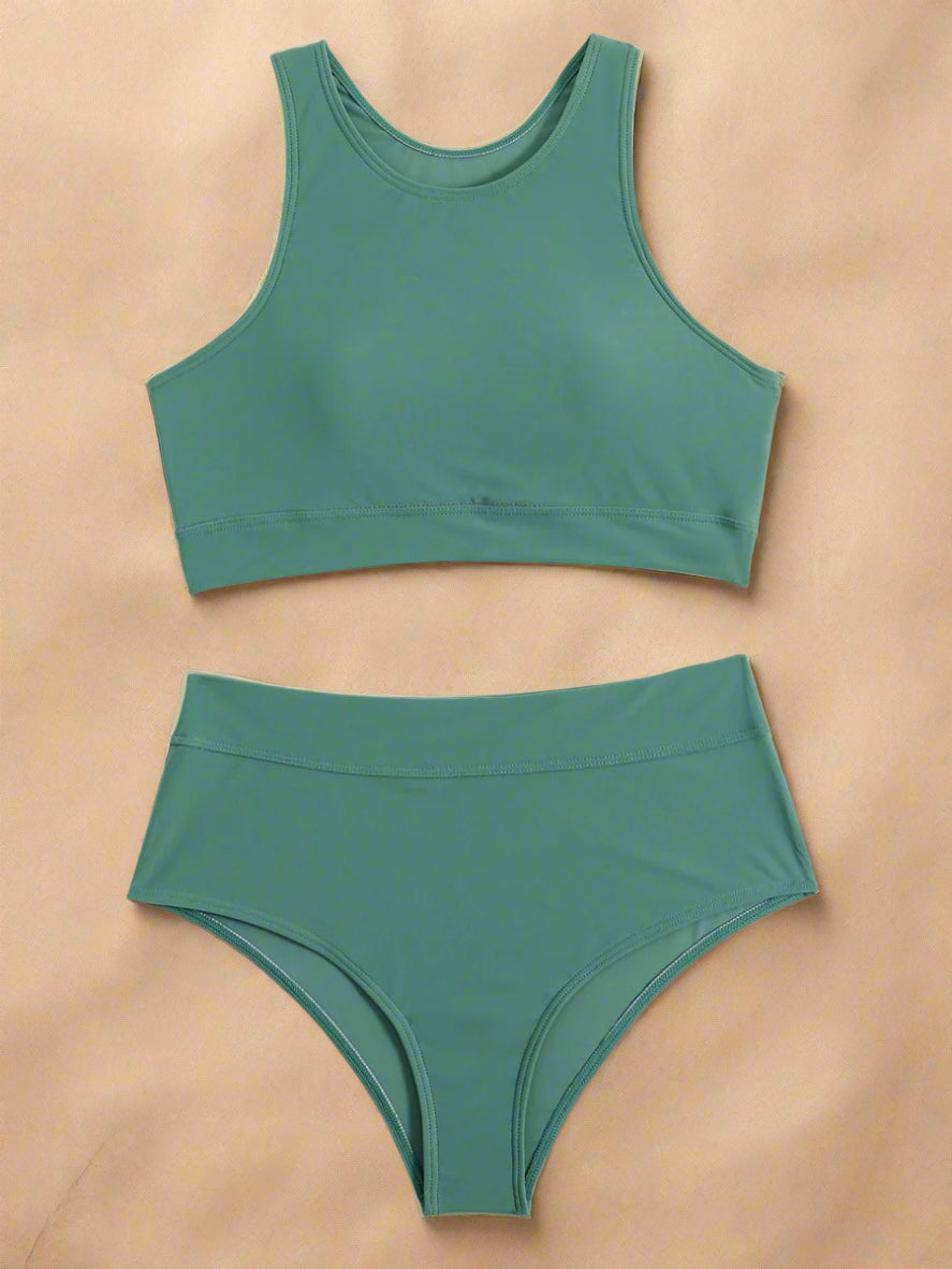 Sporty High-Waisted Bikini for Women – Beach & Water Activity Swimwear 6