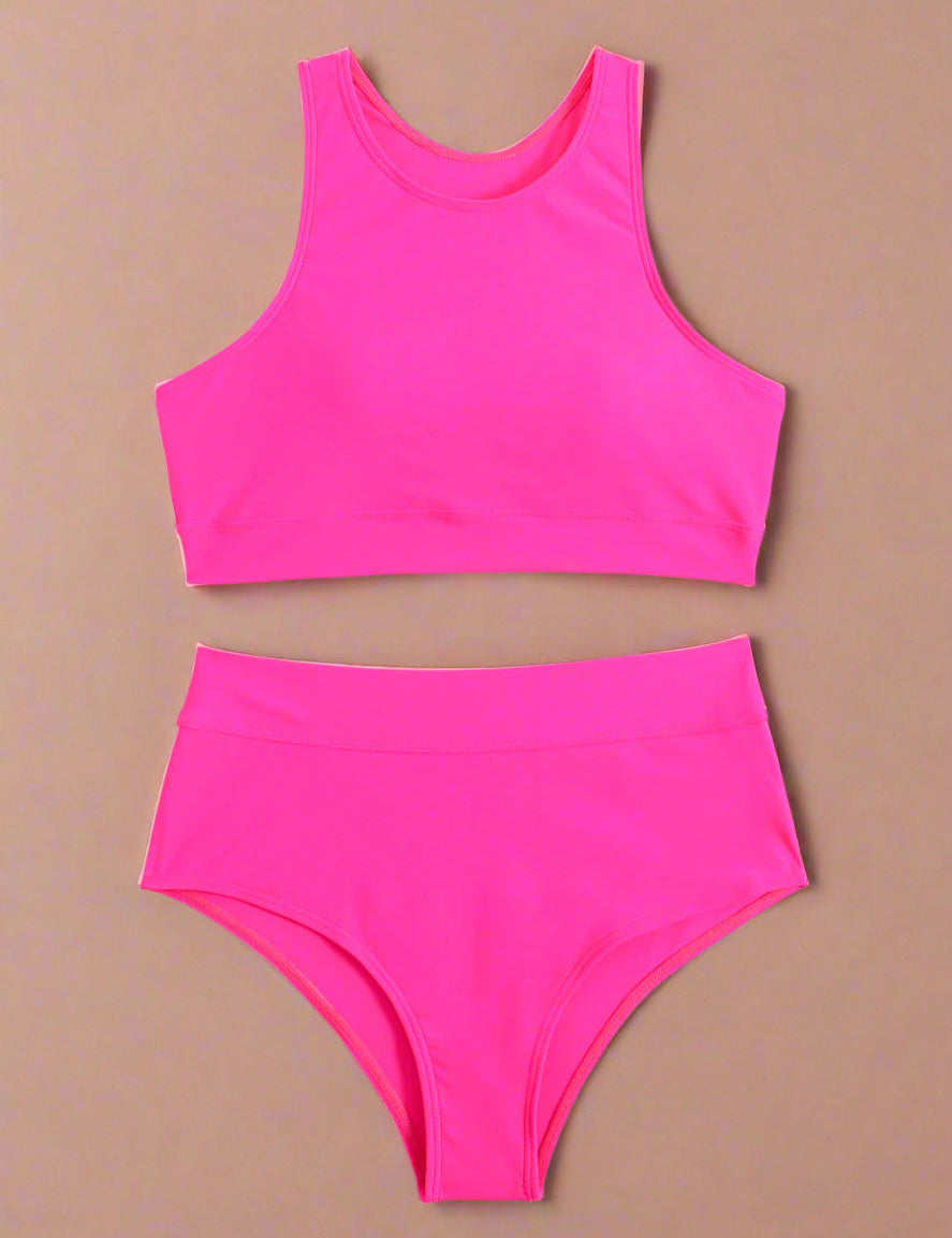 Sporty High-Waisted Bikini for Women – Beach & Water Activity Swimwear 7