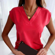 Sleeveless V-Neck Blouse for Women – Elegant Minimalist Top for Warm Days 4