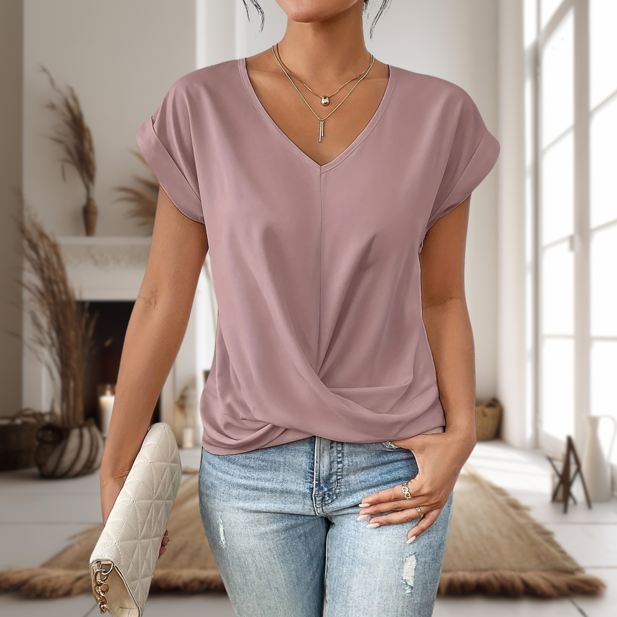 Sweetheart Neckline Top for Women – Stylish Summer Tee 1