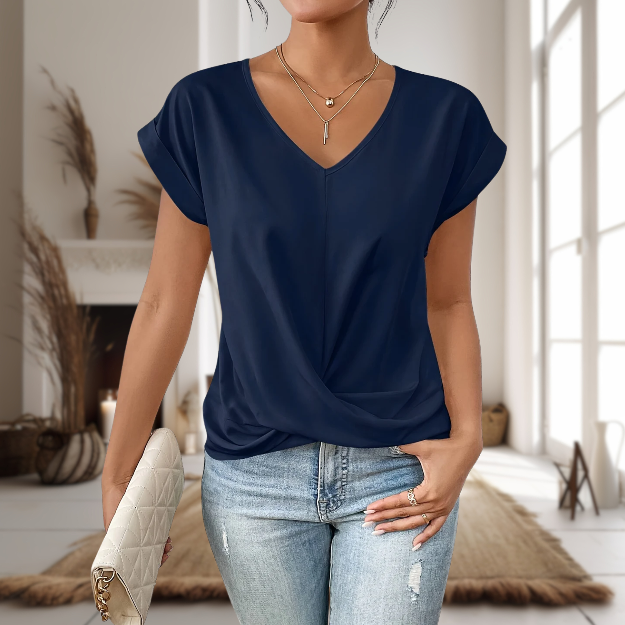 Sweetheart Neckline Top for Women – Stylish Summer Tee 4