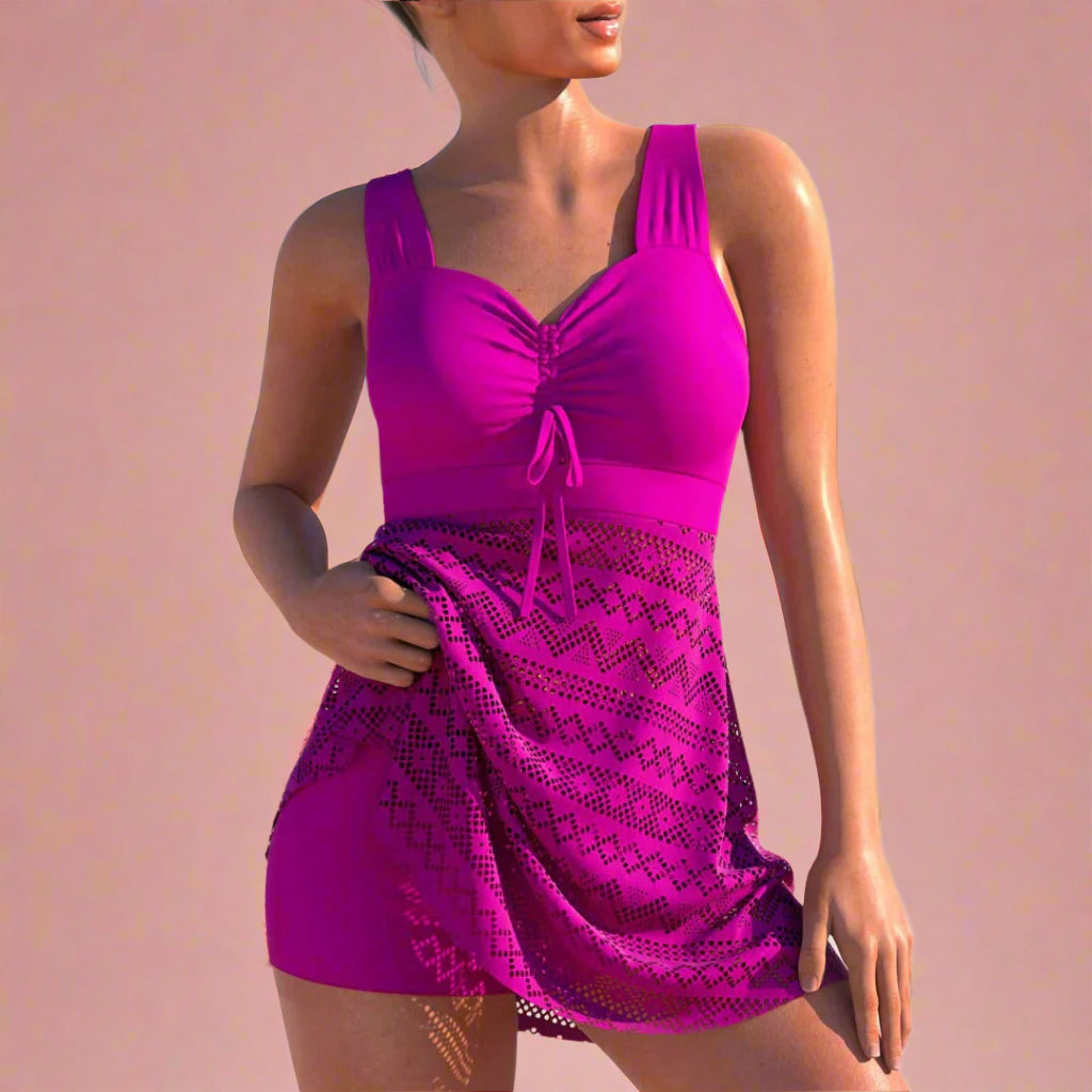 Ruched Openwork Top for Women – Stylish Wide-Strap Cami 2