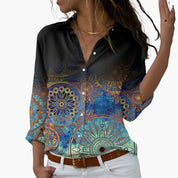 Floral Colour-Block Blouse for Women – Elegant & Comfortable Top 0