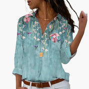 Floral Colour-Block Blouse for Women – Elegant & Comfortable Top 4