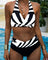 Black & White Striped Bikini for Women – Halter Bikini for Beach & Water Activities 1