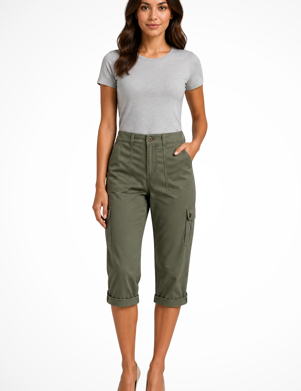 Women's Cargo Shorts with Roll-Up Hem – Functional Casual Shorts – Margot 3