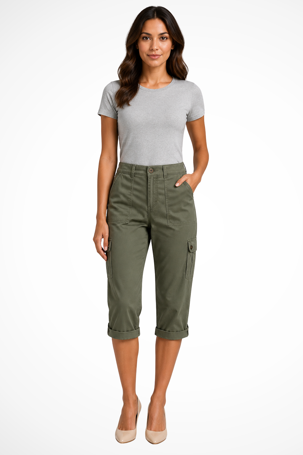 Women's Cargo Shorts with Roll-Up Hem – Functional Casual Shorts – Margot 3