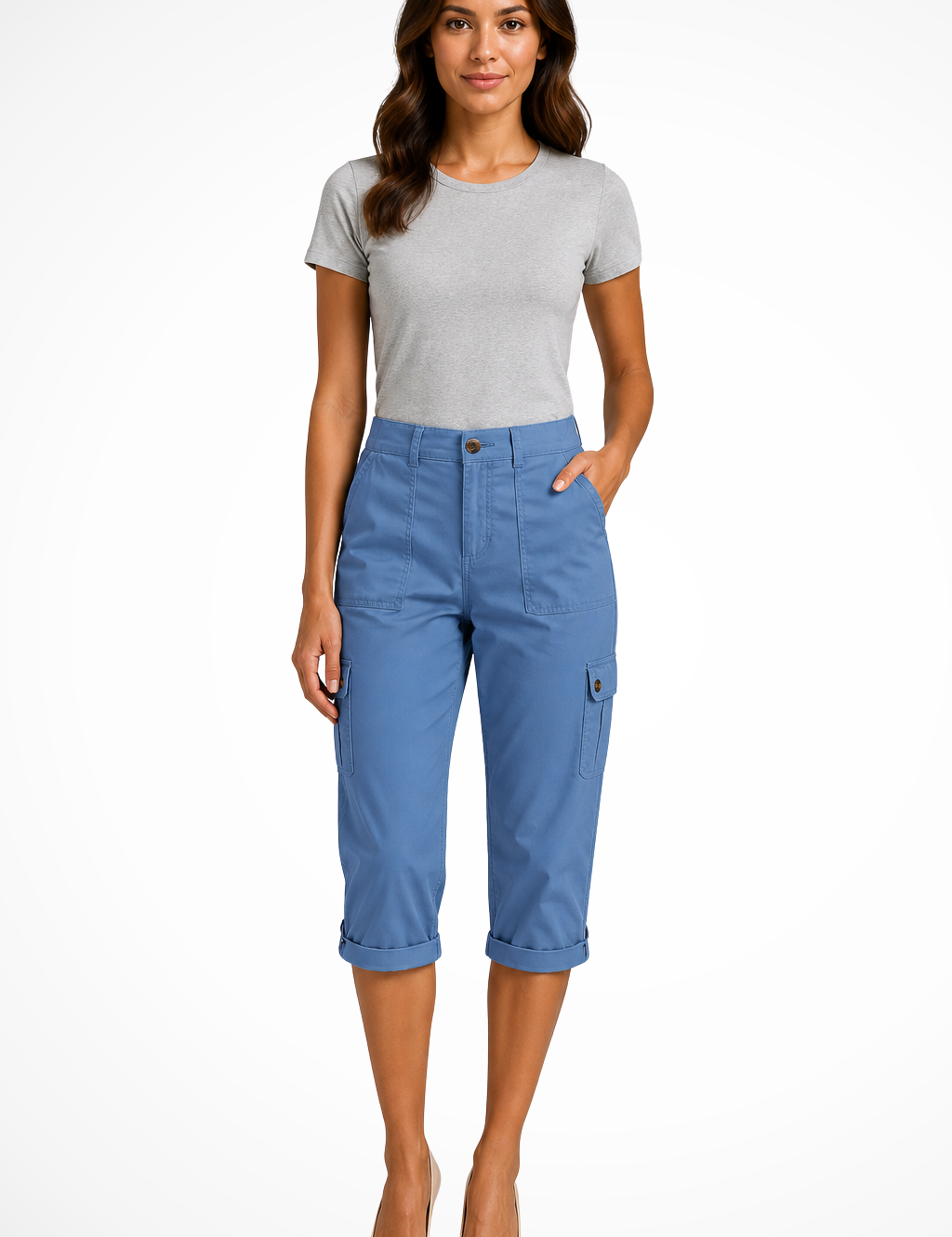 Women's Cargo Shorts with Roll-Up Hem – Functional Casual Shorts – Margot 4