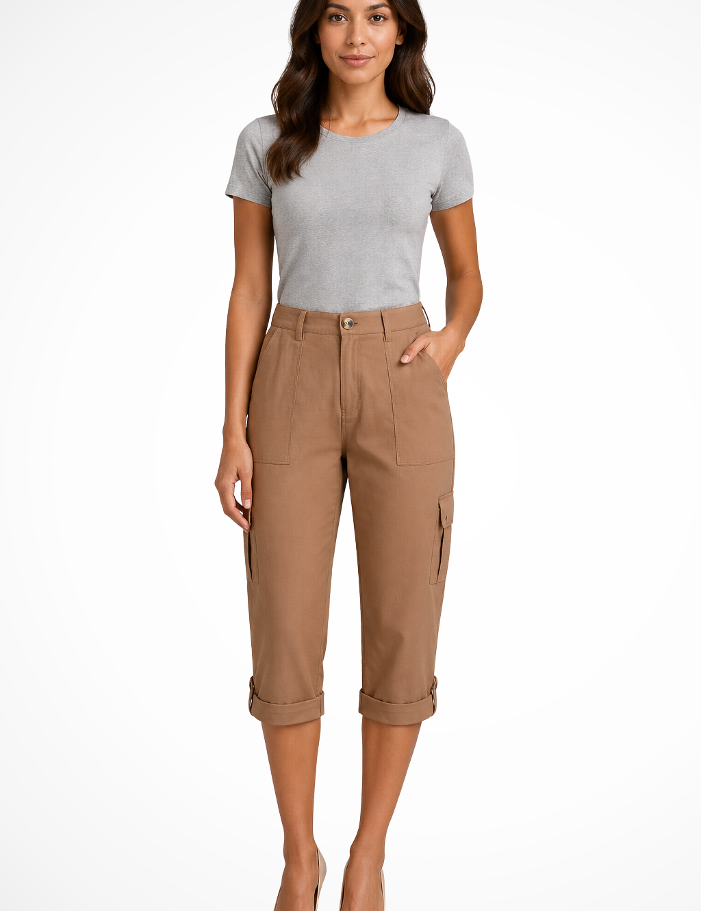 Women's Cargo Shorts with Roll-Up Hem – Functional Casual Shorts – Margot 5