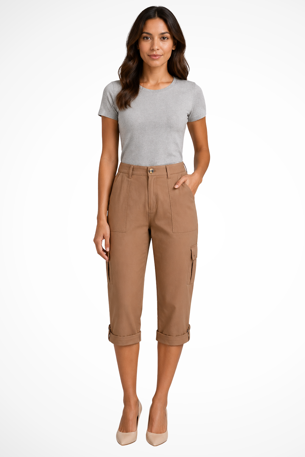 Women's Cargo Shorts with Roll-Up Hem – Functional Casual Shorts – Margot 5