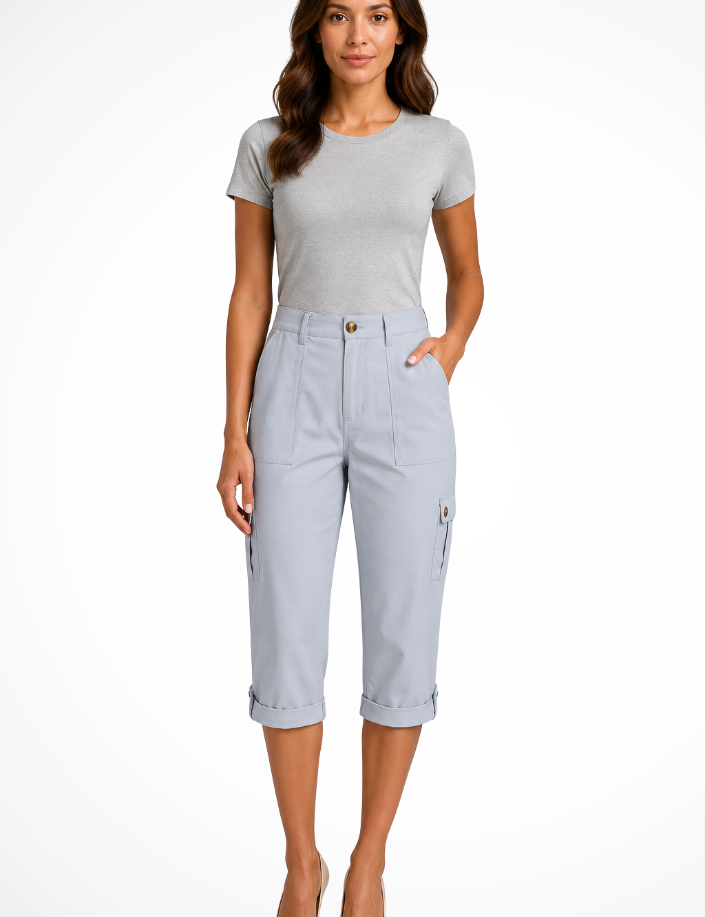 Women's Cargo Shorts with Roll-Up Hem – Functional Casual Shorts – Margot 6