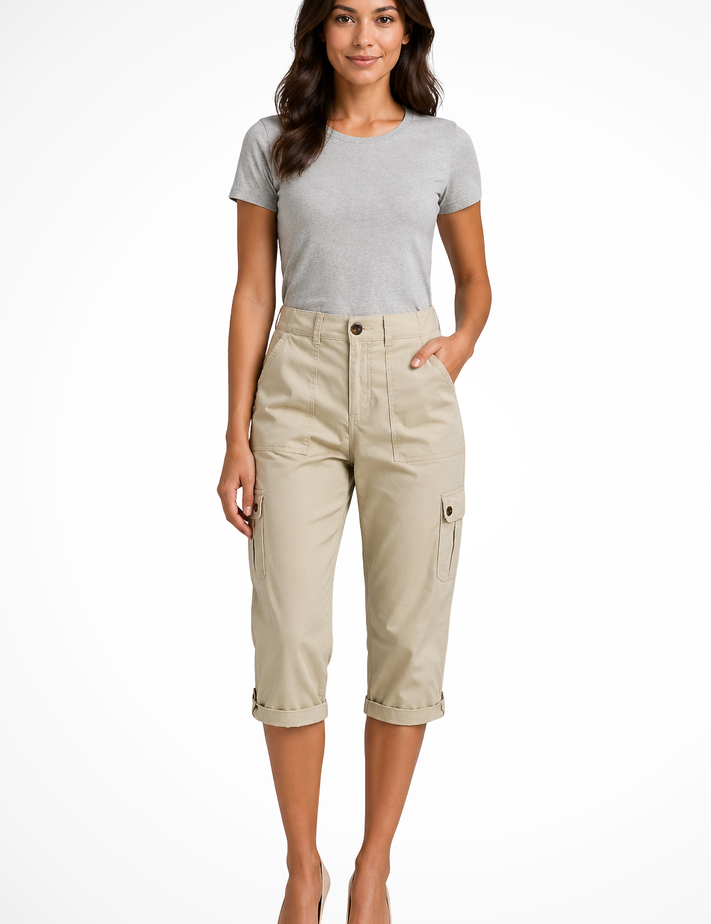 Women's Cargo Shorts with Roll-Up Hem – Functional Casual Shorts – Margot 7