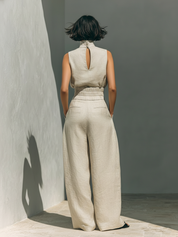 Two-Piece Set for Women – Sleeveless Top & Wide-Leg Trousers Summer Co-Ord 1
