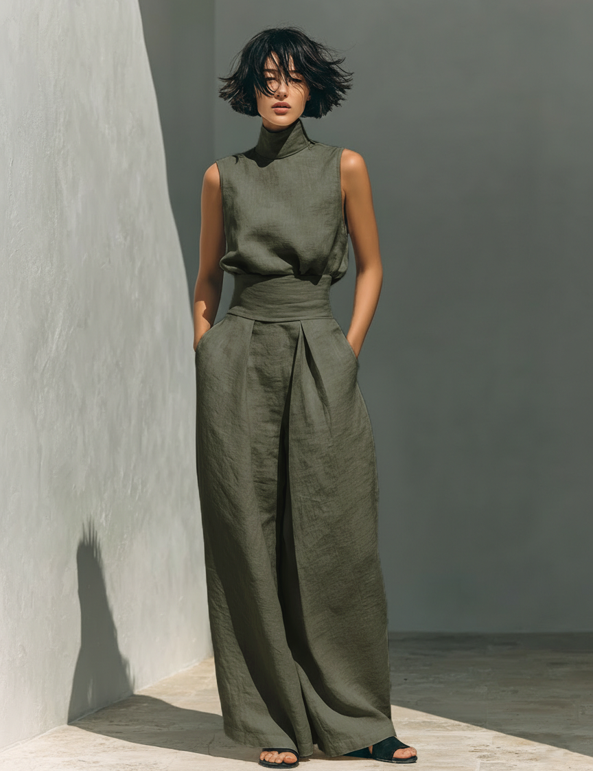 Two-Piece Set for Women – Sleeveless Top & Wide-Leg Trousers Summer Co-Ord 2