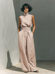 Two-Piece Set for Women – Sleeveless Top & Wide-Leg Trousers Summer Co-Ord 4