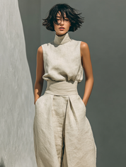 Two-Piece Set for Women – Sleeveless Top & Wide-Leg Trousers Summer Co-Ord 5