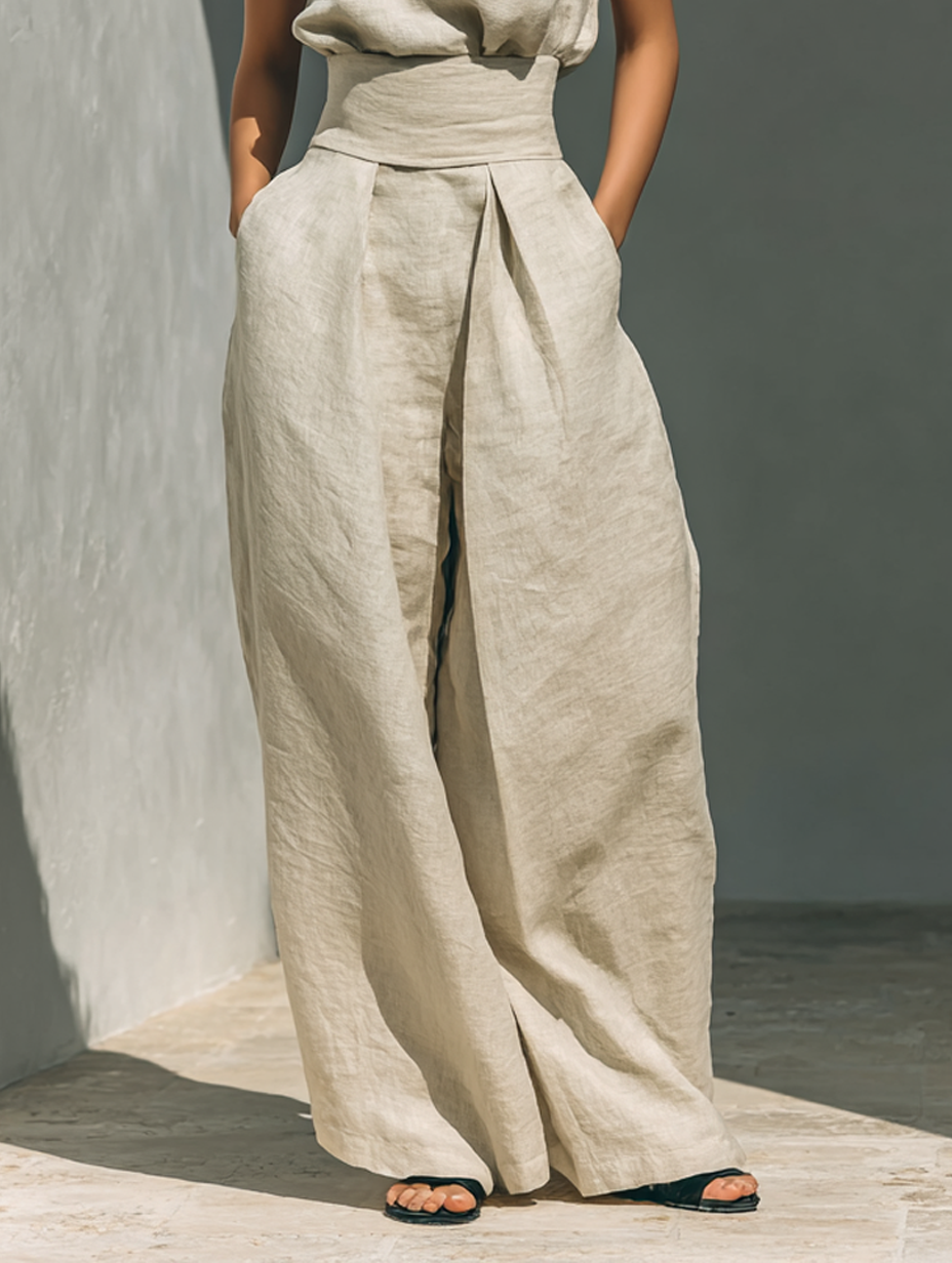Two-Piece Set for Women – Sleeveless Top & Wide-Leg Trousers Summer Co-Ord 6