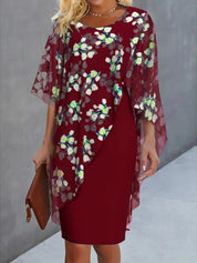 Floral Maxi Dress with Cape for Women – Wedding Guest & Summer Occasion Dress 2