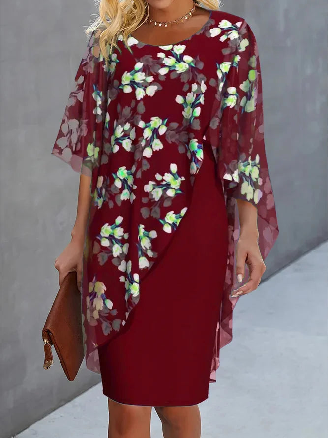 Floral Maxi Dress with Cape for Women – Wedding Guest & Summer Occasion Dress 2