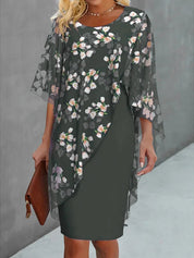 Floral Maxi Dress with Cape for Women – Wedding Guest & Summer Occasion Dress 5
