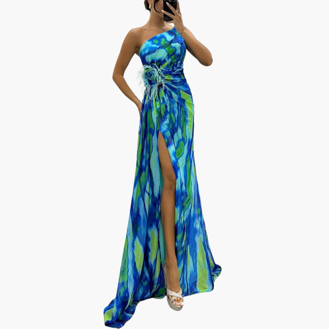 One-Shoulder Maxi Dress for Women – Multicolour Summer Dress 0