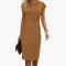 Black Midi Dress for Women – Elegant Wedding Guest Dress with Round Neck & Fitted Waist 3