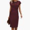 Black Midi Dress for Women – Elegant Wedding Guest Dress with Round Neck & Fitted Waist 8