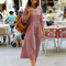 V-Neck Midi Dress with 3/4 Sleeves & Pockets – Wedding Guest Summer Dress 10