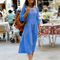 V-Neck Midi Dress with 3/4 Sleeves & Pockets – Wedding Guest Summer Dress 11