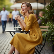 V-Neck Midi Dress with 3/4 Sleeves & Pockets – Wedding Guest Summer Dress 2