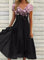 Floral Cocktail Midi Dress for Women – V-Neck Wedding Guest Dress with Floaty Skirt 1