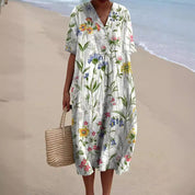 Floral Summer Dress for Women – V-Neck Relaxed Dress for Warm Days 1