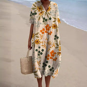 Floral Summer Dress for Women – V-Neck Relaxed Dress for Warm Days 2