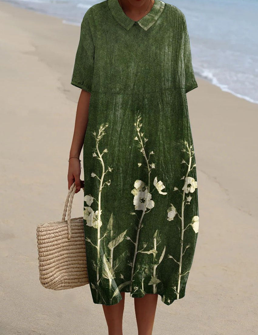Floral Summer Dress for Women – V-Neck Relaxed Dress for Warm Days 3