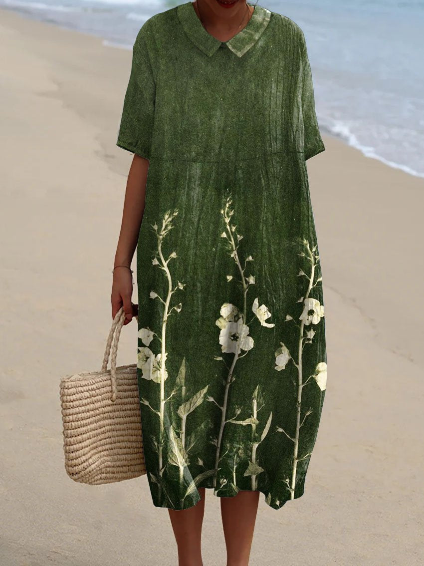 Floral Summer Dress for Women – V-Neck Relaxed Dress for Warm Days 3