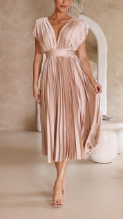 Pleated Maxi Dress for Women – Elegant Wedding Guest Summer Dress 5