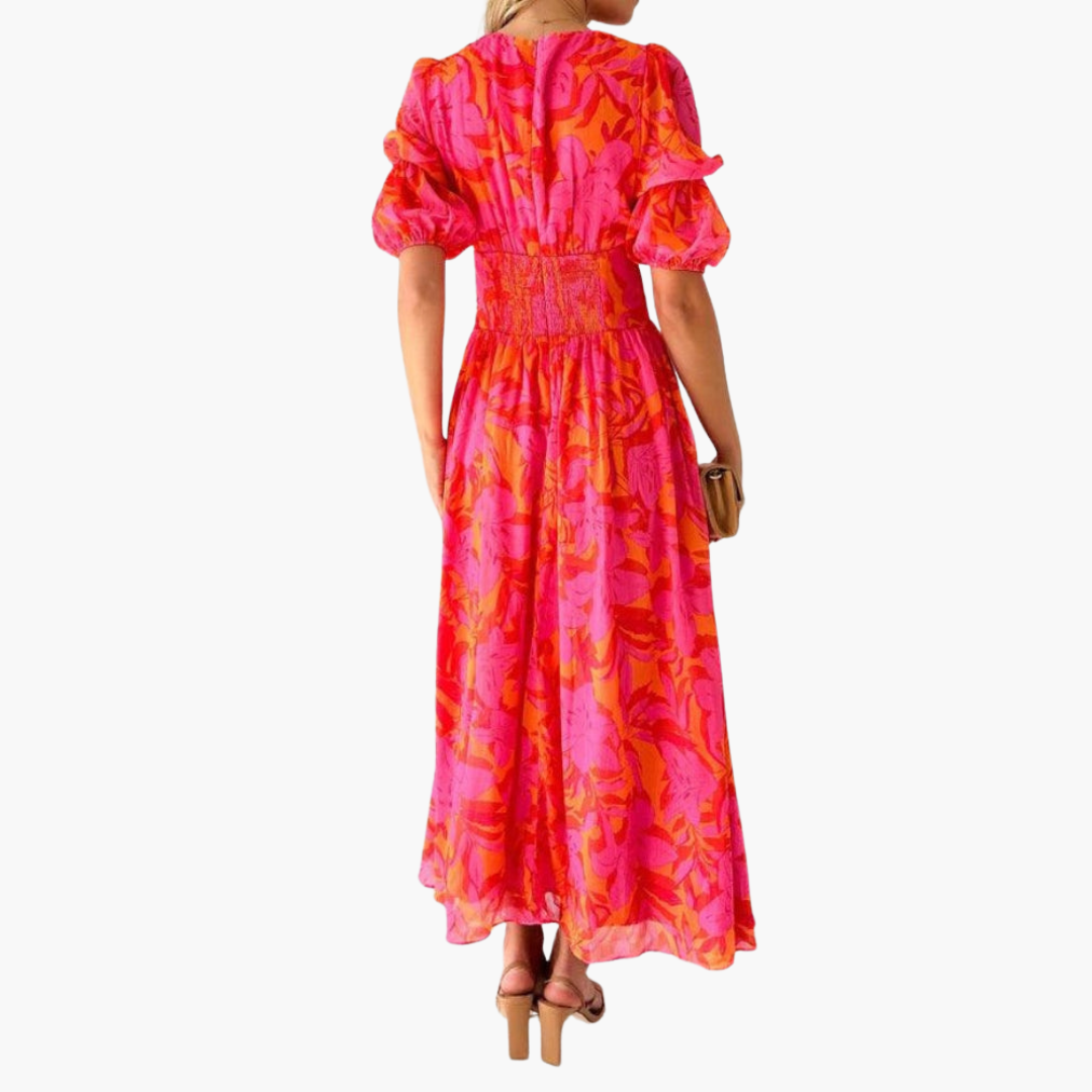 V-Neck Maxi Dress with Puff Sleeves – Wedding Guest & Summer Party Dress 2