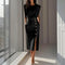 Elegant Midi Dress with Front Slit – Wedding Guest Dress for Special Occasions 2