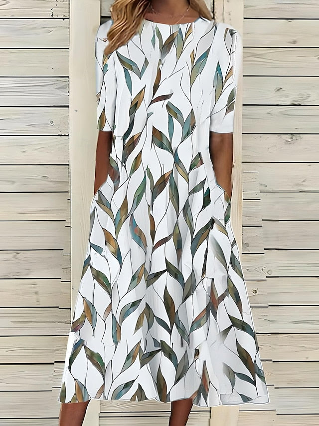 Floral Midi Dress for Women – Elegant Wedding Guest & Summer Party Dress 2