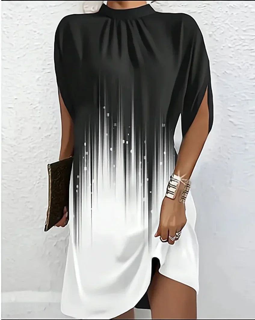 Short Evening Dress with Batwing Sleeves & Pleated Collar – Elegant Occasion Dress 10