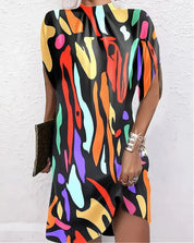 Short Evening Dress with Batwing Sleeves & Pleated Collar – Elegant Occasion Dress 11