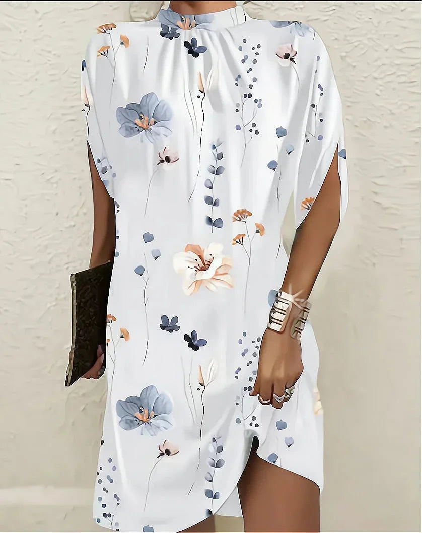 Short Evening Dress with Batwing Sleeves & Pleated Collar – Elegant Occasion Dress 2