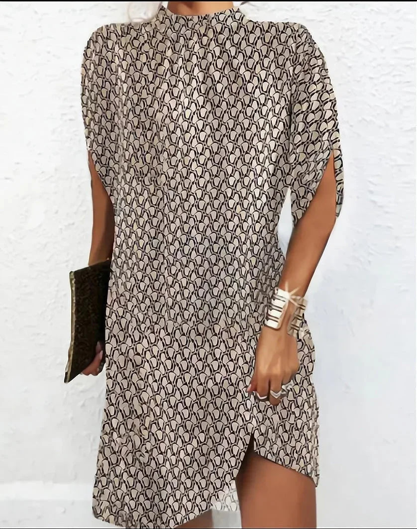 Short Evening Dress with Batwing Sleeves & Pleated Collar – Elegant Occasion Dress 3