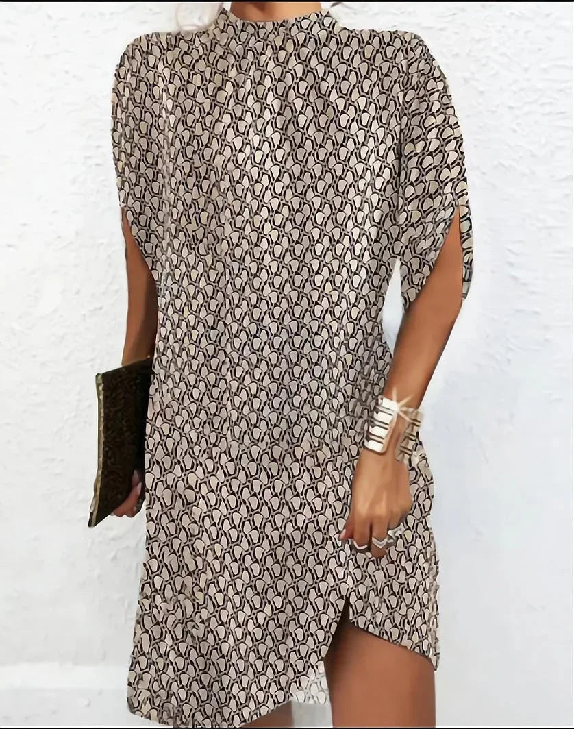 Short Evening Dress with Batwing Sleeves & Pleated Collar – Elegant Occasion Dress 3