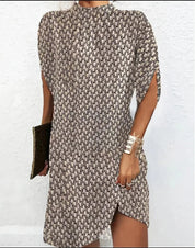 Short Evening Dress with Batwing Sleeves & Pleated Collar – Elegant Occasion Dress 3