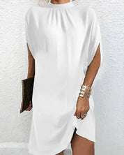 Short Evening Dress with Batwing Sleeves & Pleated Collar – Elegant Occasion Dress 5